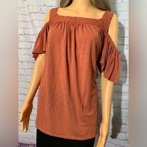 Women’s coral Bohemian top. Brand: Faded Glory Size: 1X